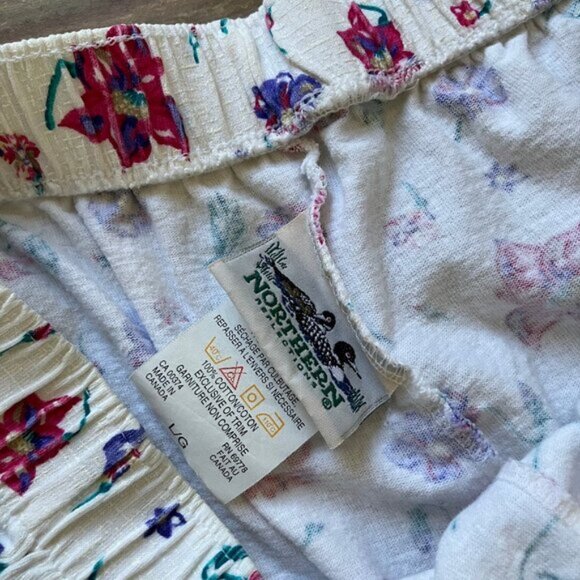Northern Reflections Pull-On Shorts with Pockets White Floral Print Vintage 90s - Picture 8 of 9